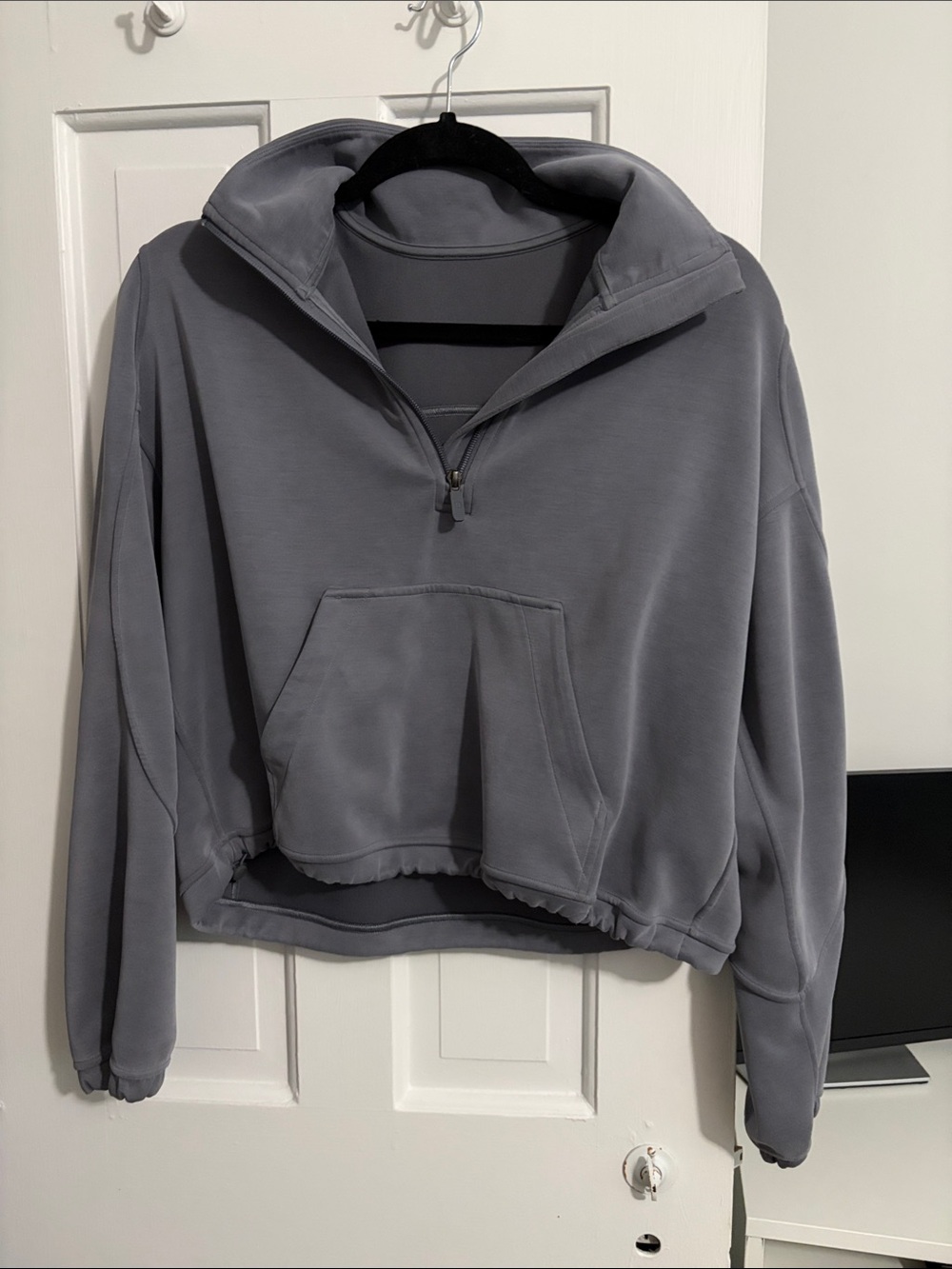lululemon athletica softstreme Gray Zip-Up Half-Zip Pullover soft layer